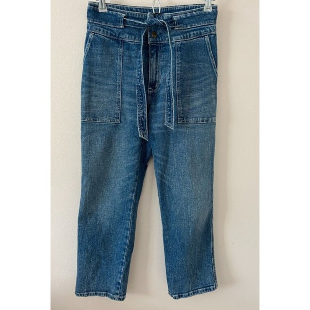 Abercrombie‎ & Fitch Jeans Women's Ultra High Rise Straight Belted Blue Jeans 28